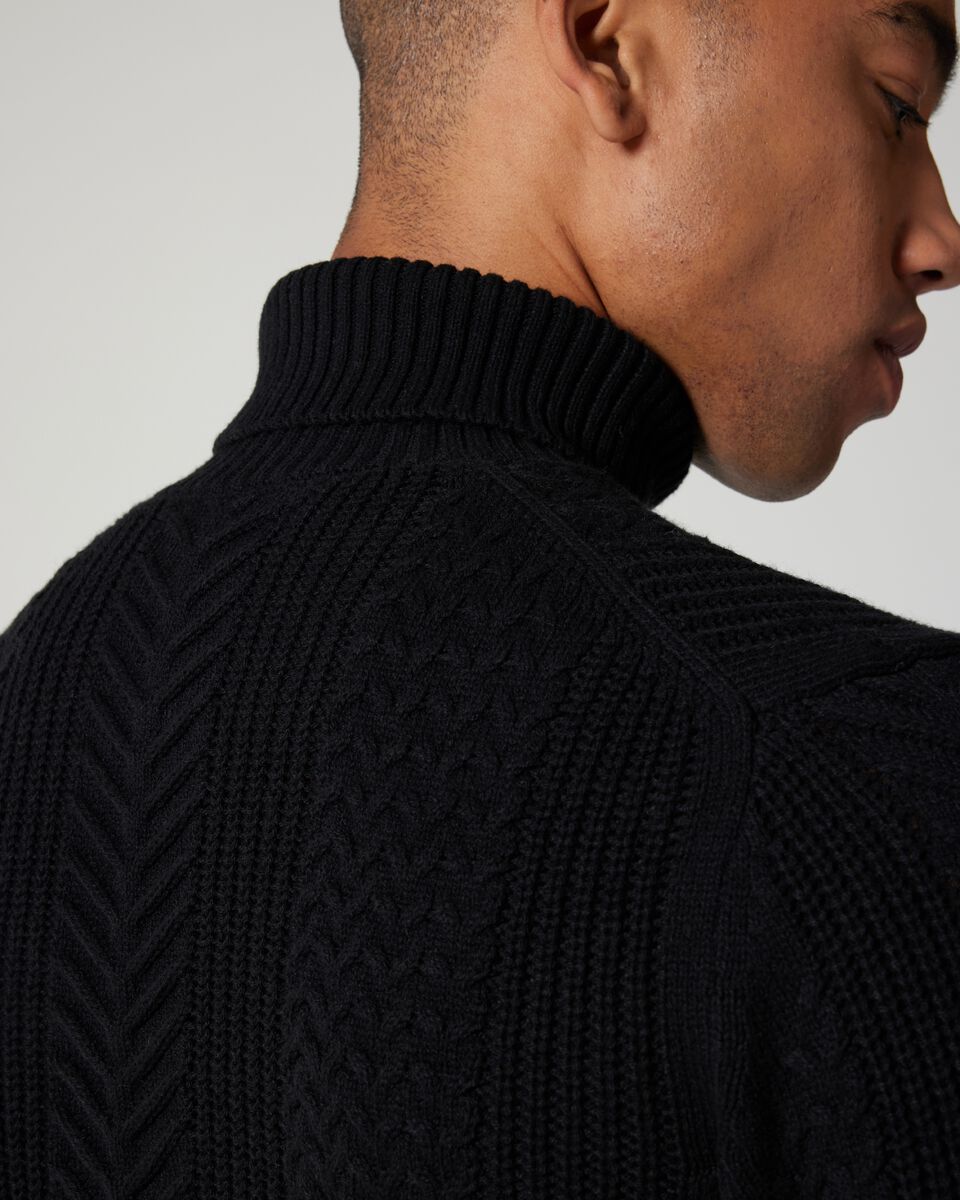 Long Sleeve Roll Neck Cable Knit